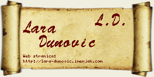 Lara Dunović vizit kartica